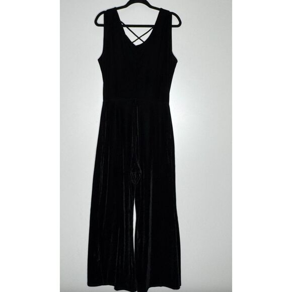 Spirit Halloween Velour Flare Wide Leg Witch Jumpsuit Costume Women's Size Large - Picture 2 of 8